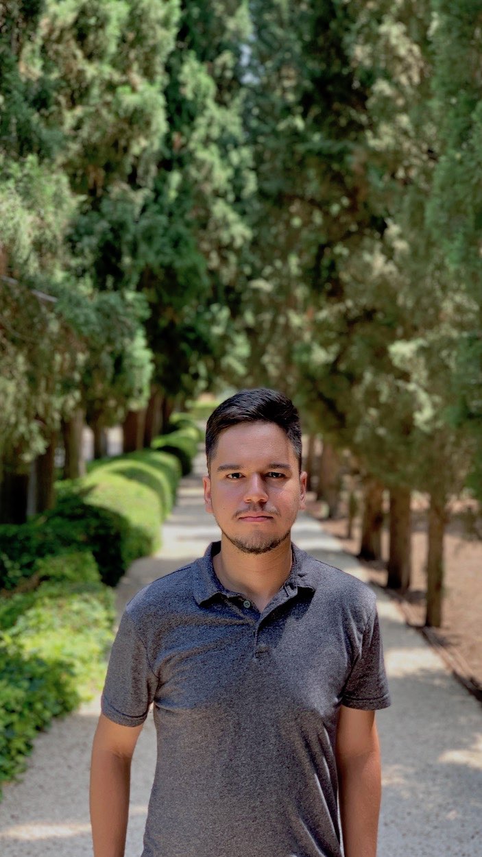 Álex in the Bahá'í Gardens, Haifa, Israel (2019)